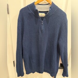 The Normal Brand Men's Navy Zip-Up Sweater